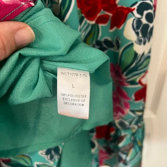 THML Floral Midi Dress - Red and Green - Picture 4 of 5